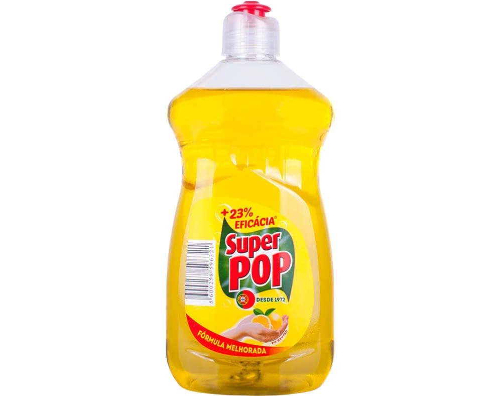Detergente Loiça Concentrado Limão Super Pop 500mL Detergente Loiça Concentrado Limão Super Pop 500mL