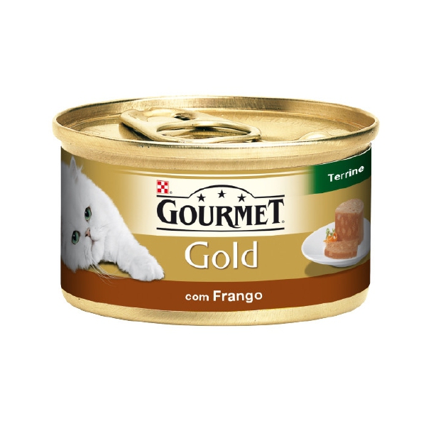 Comida Humida Gato Gold Terrine com Frango Purina Gourmet 85g Ate ti onde estiveres