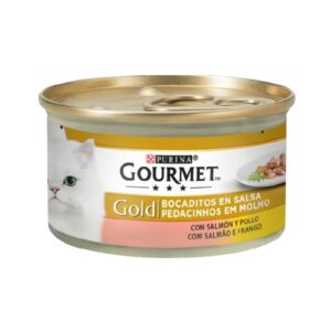 Comida Húmida Gato Gold Salmão e Frango Purina Gourmet 85g