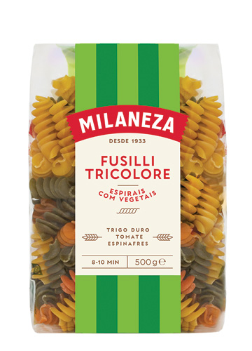 Massa Fusili Espirais Tricolor Milaneza 500g Massa Fusili Espirais Tricolor Milaneza 500g