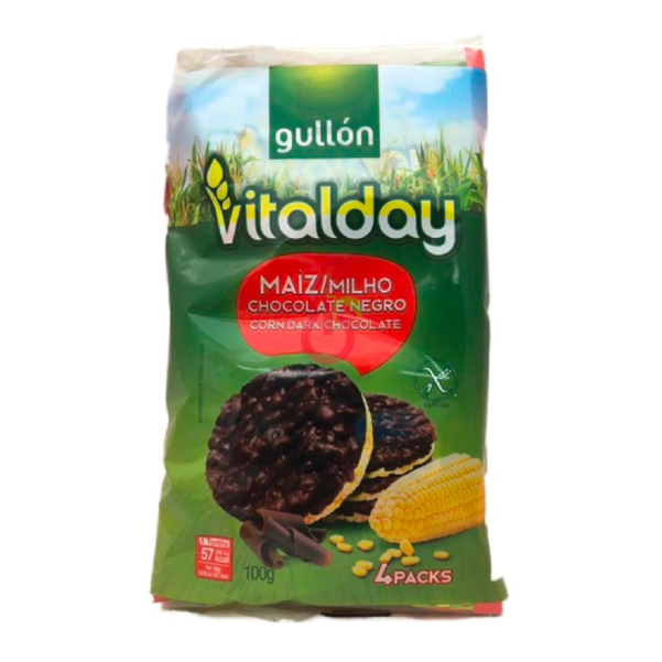 Tortitas de Milho com Chocolate Negro Vitalday 4packs Gullón Tortitas de Milho com Chocolate Negro Vitalday 4packs Gullón