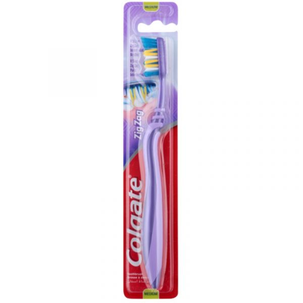 Escova de Dentes Média ZigZag Colgate até ti Escova de Dentes Média ZigZag Colgate até ti