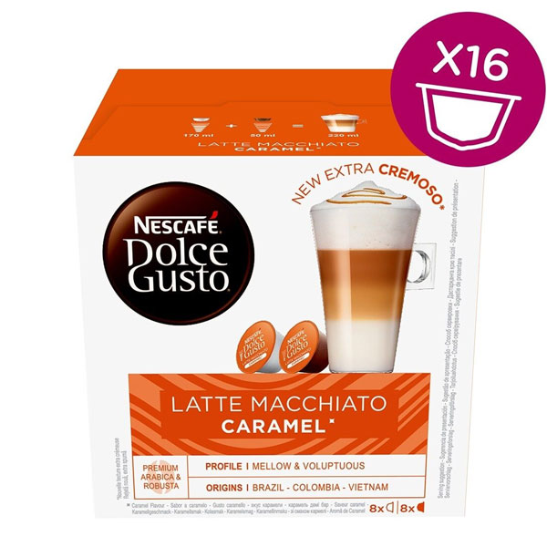 Cápsulas de café Nescafé Dolce Gusto 24191 Latte Macchiato (16 uds) Caramelo