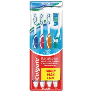 Escova de Dentes Triple Action Média Pack4 Colgate até ti