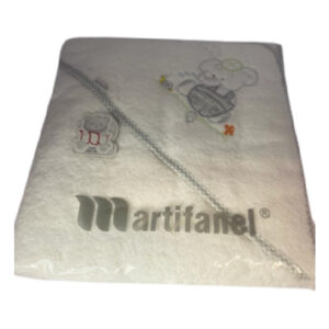 Toalha de Banho Bebé com Bordados Cinza