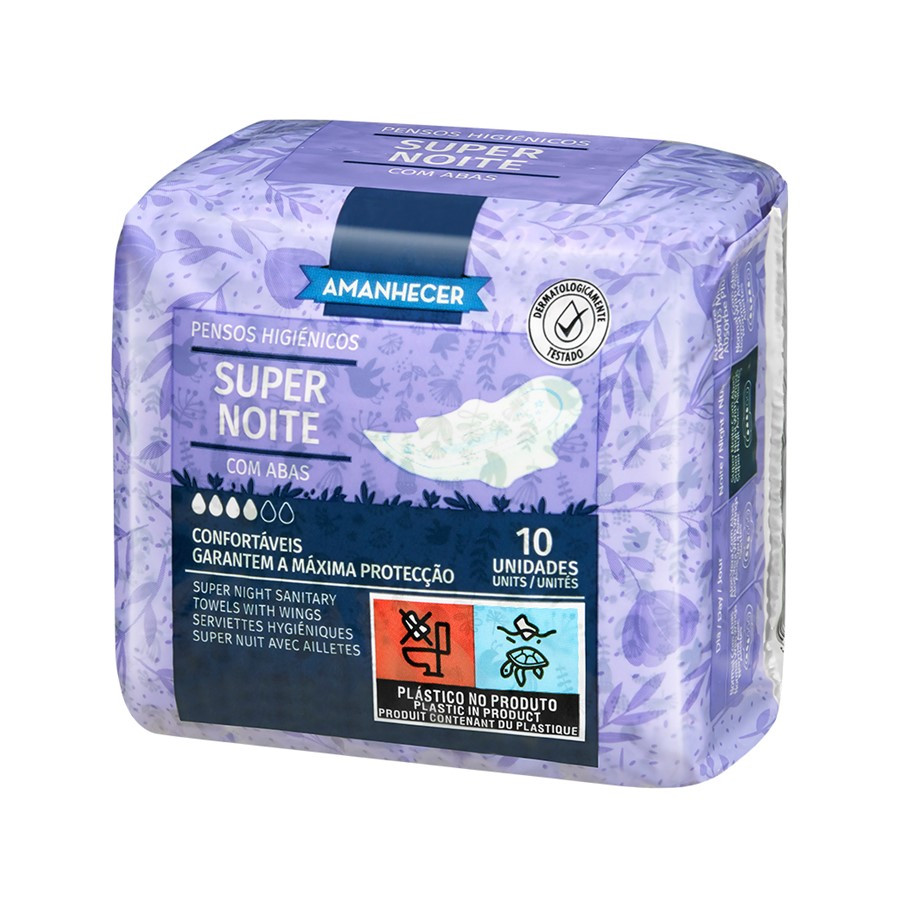 Penso Higiénico Super Noite com alas 10un Amanhecer Penso Higiénico Super Noite com alas 10un Amanhecer