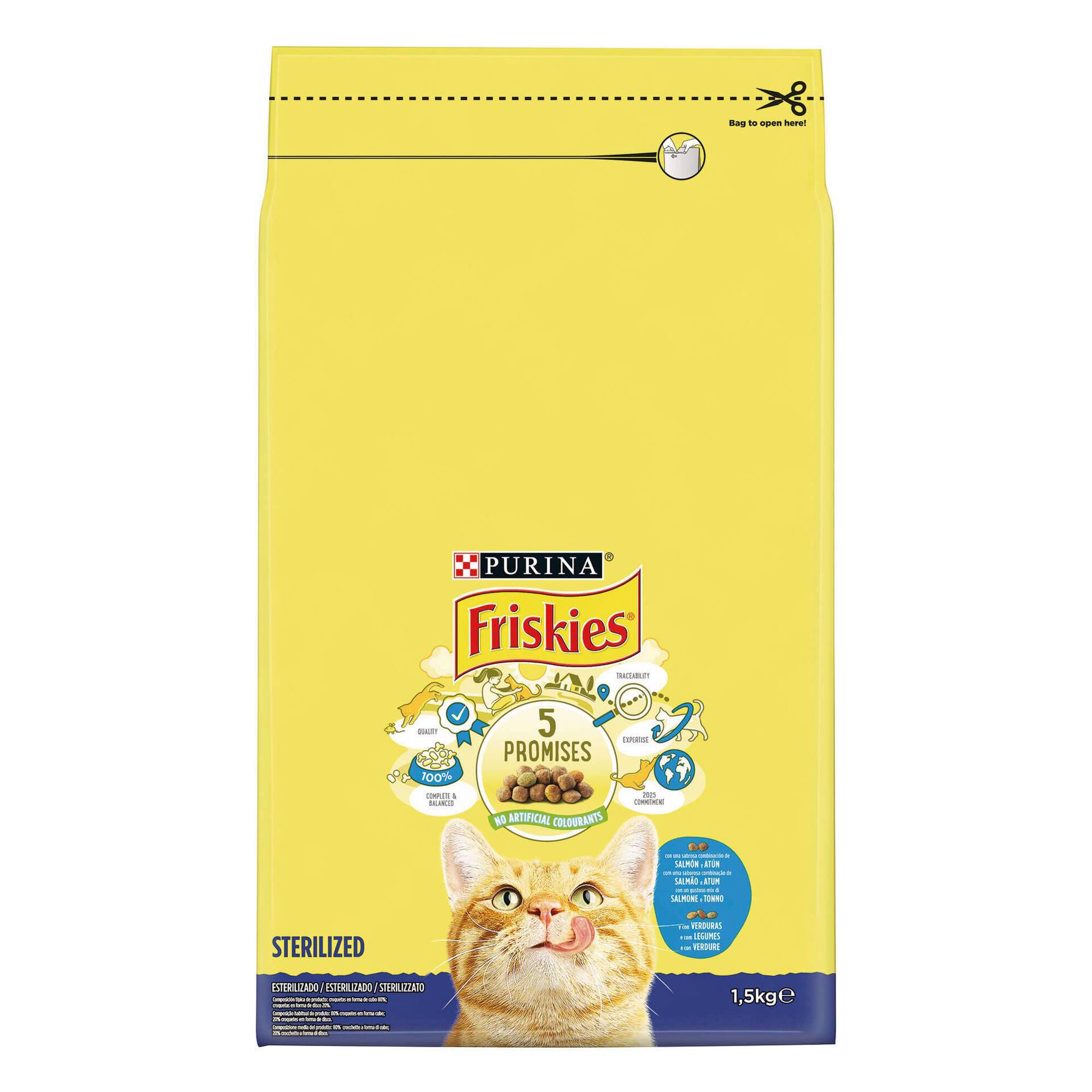 Ração para Gato Esterilizado Salmão e Atum 1,5Kg Friskies Ração para Gato Esterilizado Salmão e Atum 1,5Kg Friskies