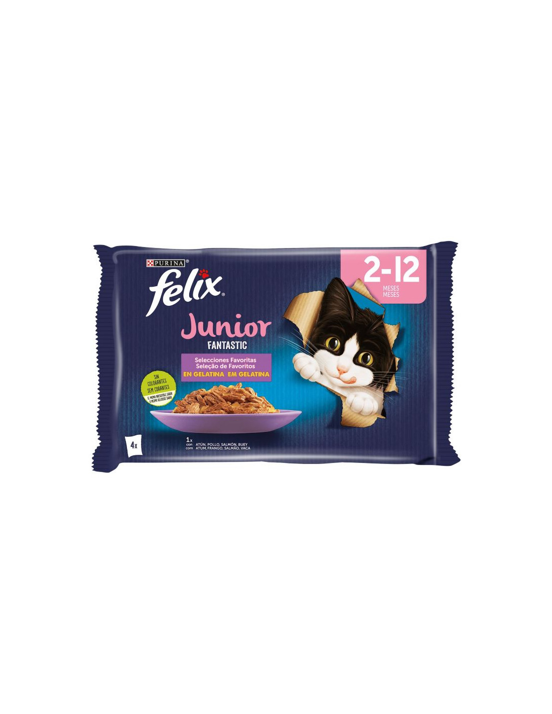 Alimento Húmido para Gato Júnior 4x85g Felix Alimento Húmido para Gato Júnior 4x85g Felix