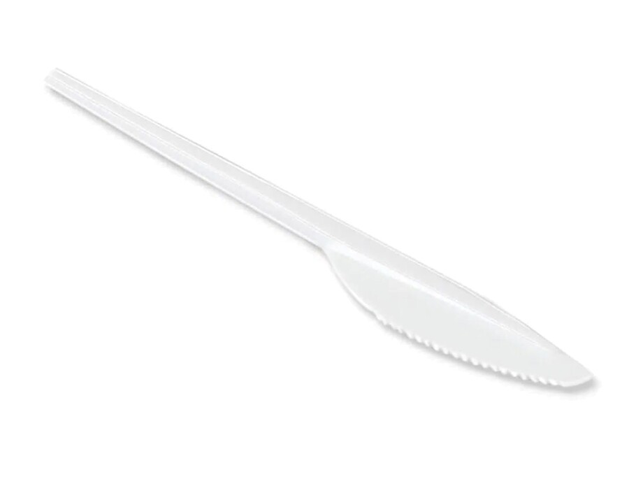 Faca Branca Reutilizável 100un GoodPlastic